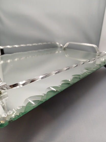 Plateau en verre biseauté torsadé