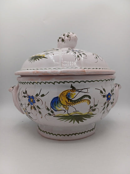 Soupière en Terre Polie Signée Jean Paulet – XXème siècle - Peint à la Main AR CONCEPT