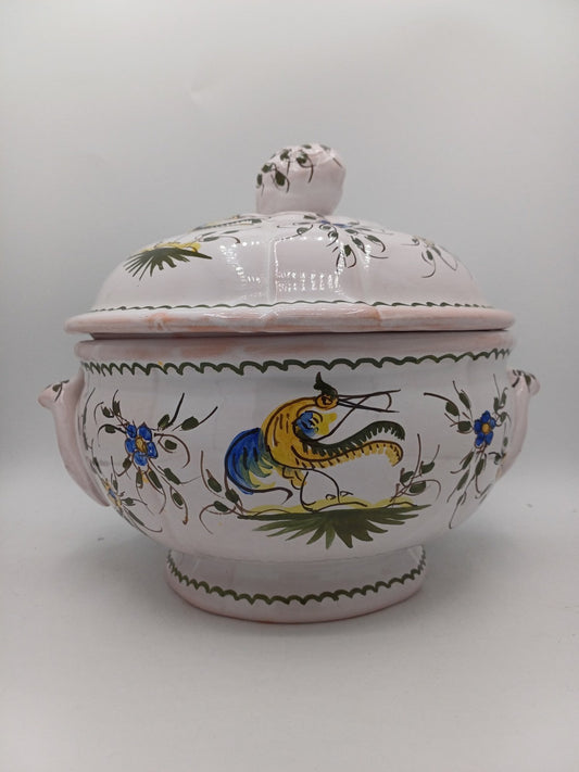 Soupière en Terre Polie Signée Jean Paulet – XXème siècle - Peint à la Main AR CONCEPT