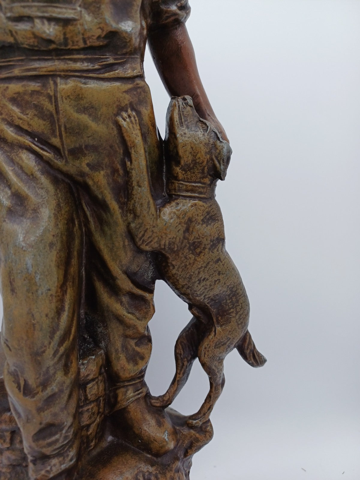 Statue en régule sur socle en bois – "Le Fermier" - Vintage AR CONCEPT