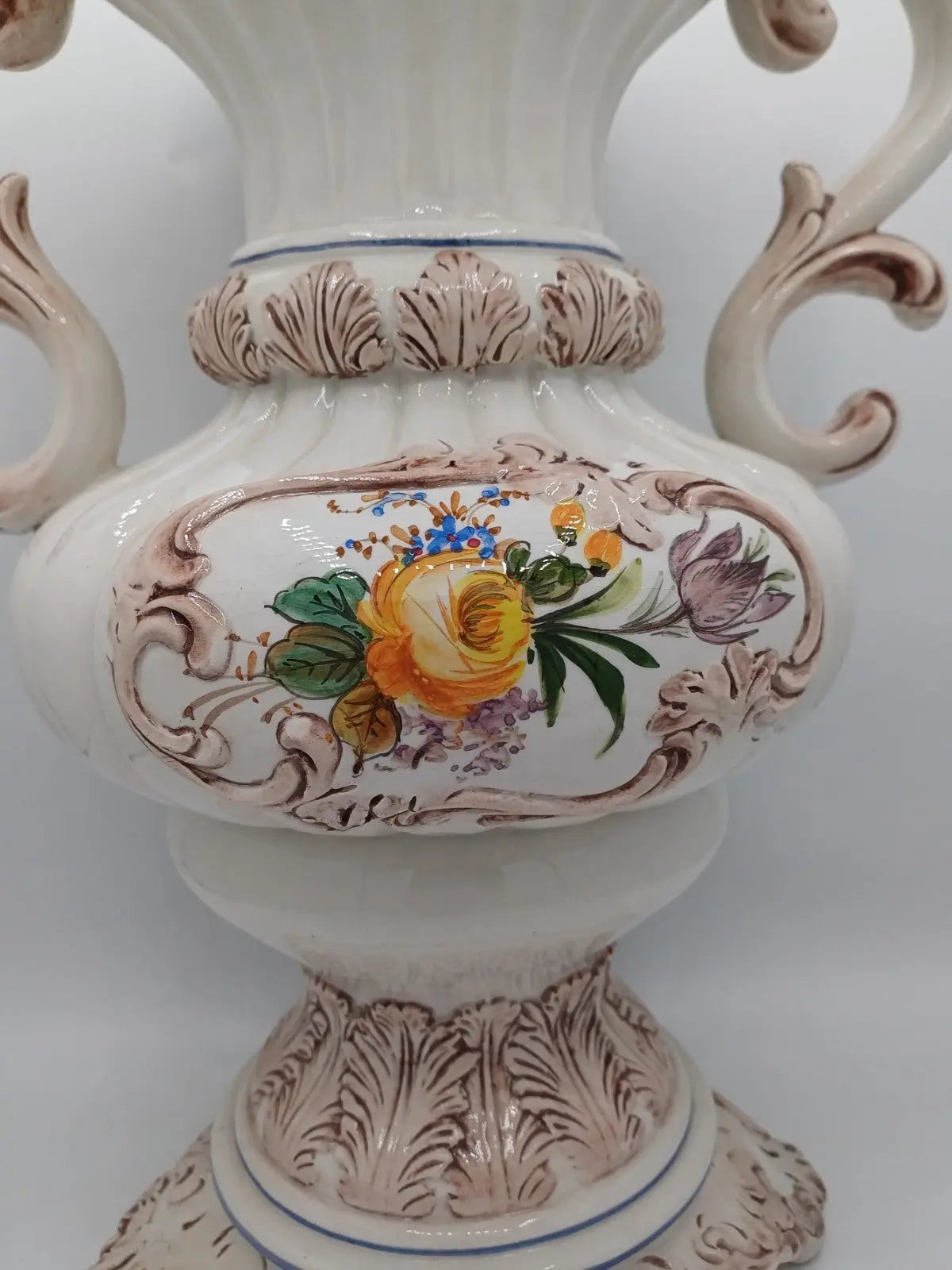 Vase / Potiche en Céramique Italienne – Bassano Tellatin Orsato – Décor Floral AR CONCEPT