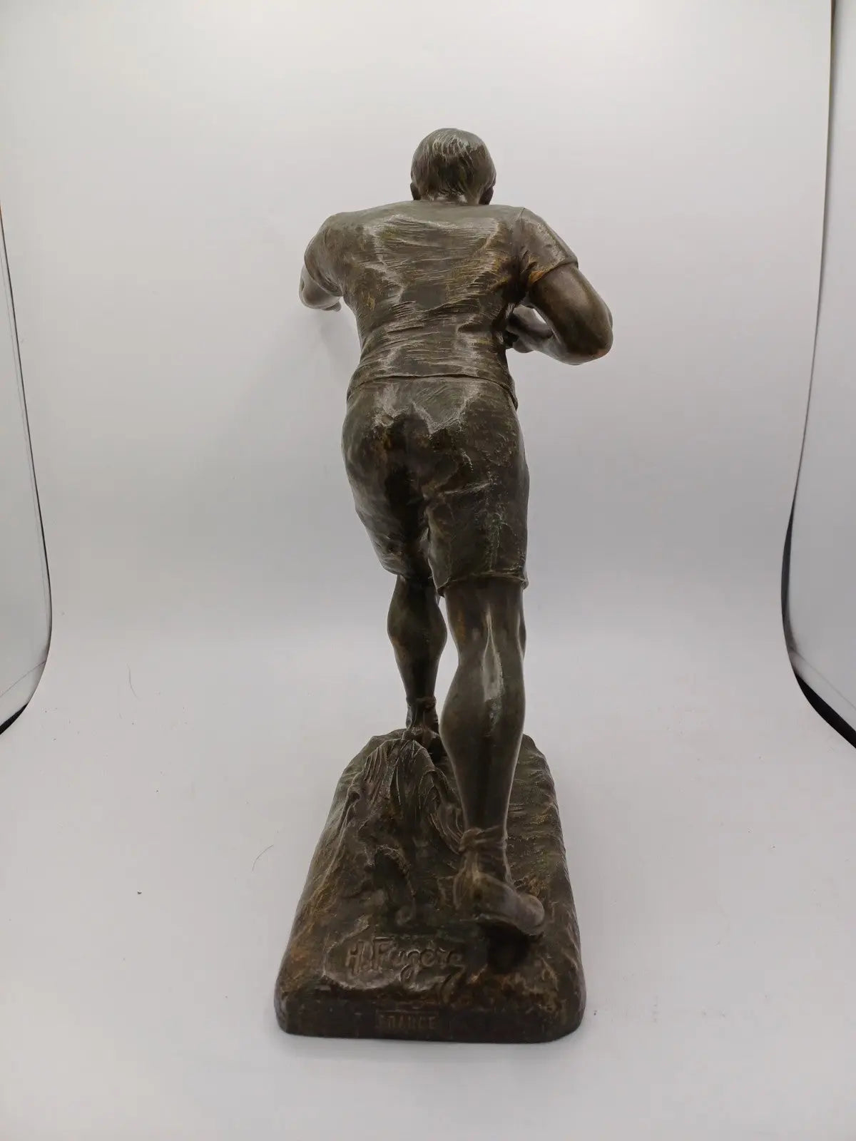 Statue en Régule "Le Boxeur à Main" – Signée Henry Fugère – 33 cm - Vintage AR CONCEPT