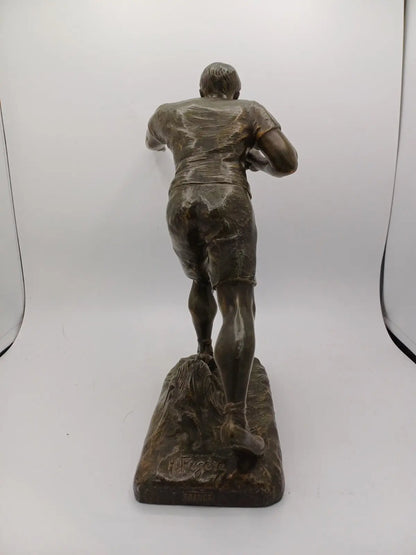 Statue en Régule "Le Boxeur à Main" – Signée Henry Fugère – 33 cm - Vintage AR CONCEPT