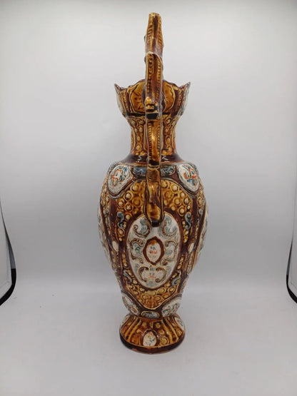 Lot de 2 Vases en céramique signée Herculaneum – Décor Floral AR CONCEPT