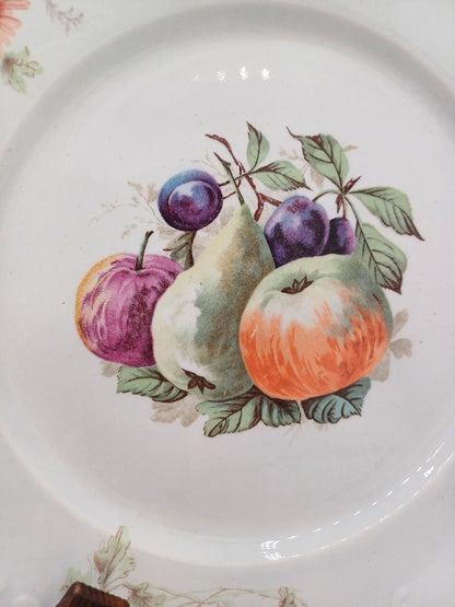 Lot de 11 Assiettes à Dessert – Luneville, France – Décor Floral et Fruité AR CONCEPT