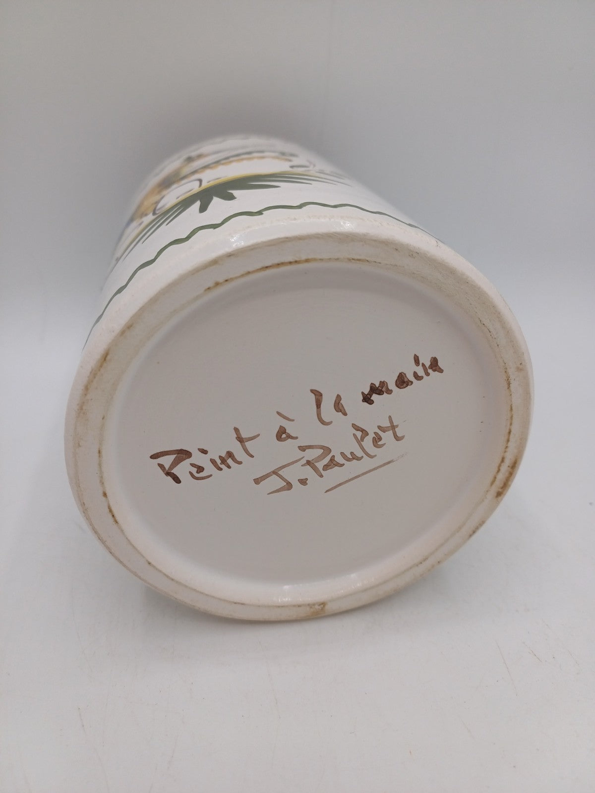 Lot de 3 pots en faïence signés Jean Paulet – XXème siècle - Peint à la Main AR CONCEPT