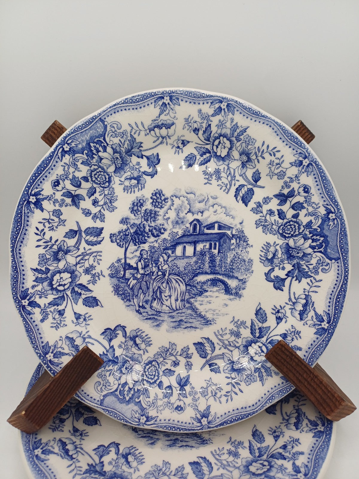 Lot de 2 Assiettes à Dessert – Ironstone Tableware, Décor Floral Bleu AR CONCEPT