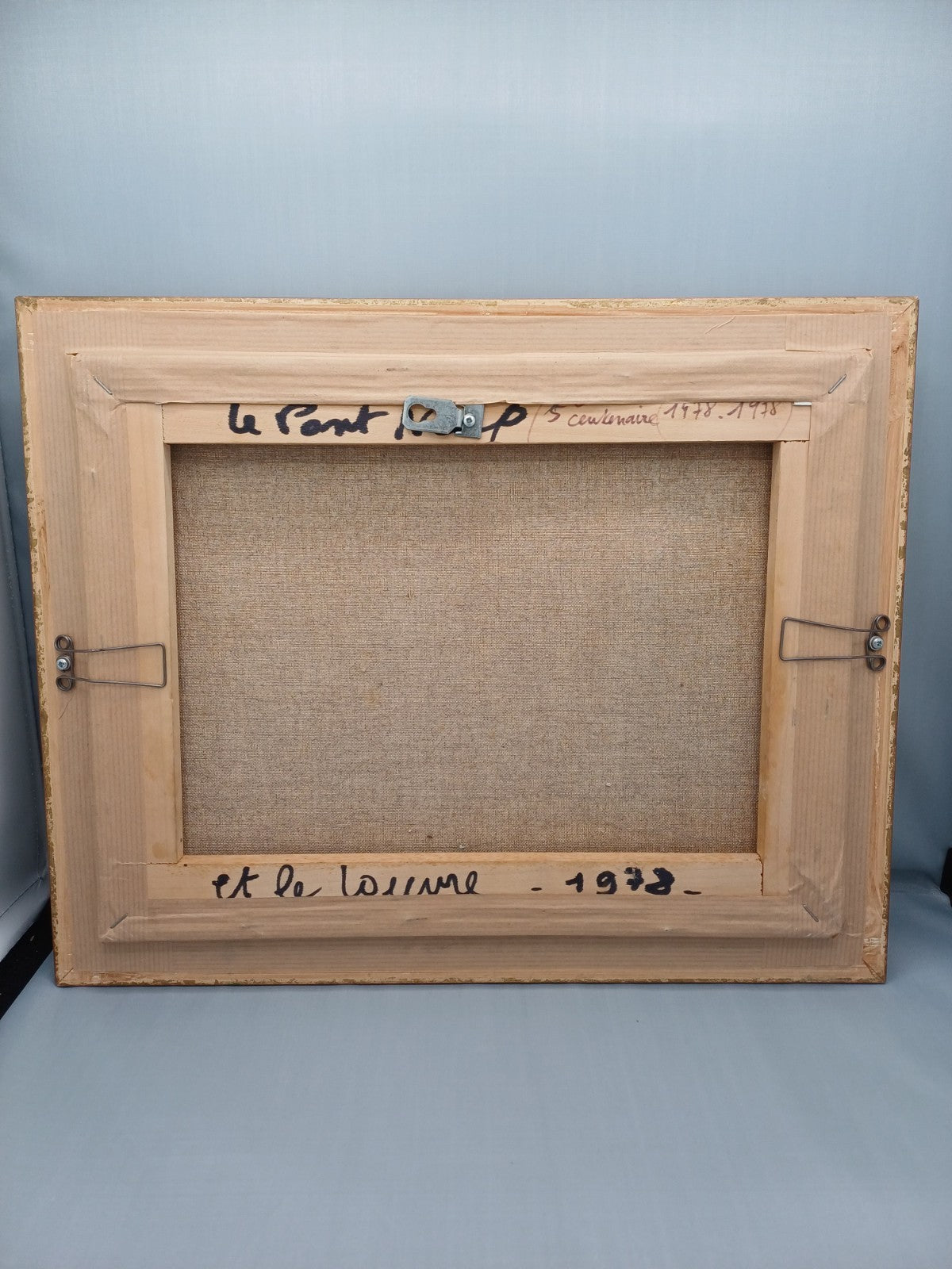 Tableau peinture à l’huile – Signé Dauget – “Le Pont Neuf et le Louvre” (1978)