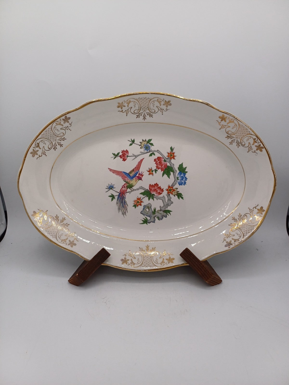 Grand plat ovale – Porcelaine de Lunéville – Décor floral - Collection AR CONCEPT