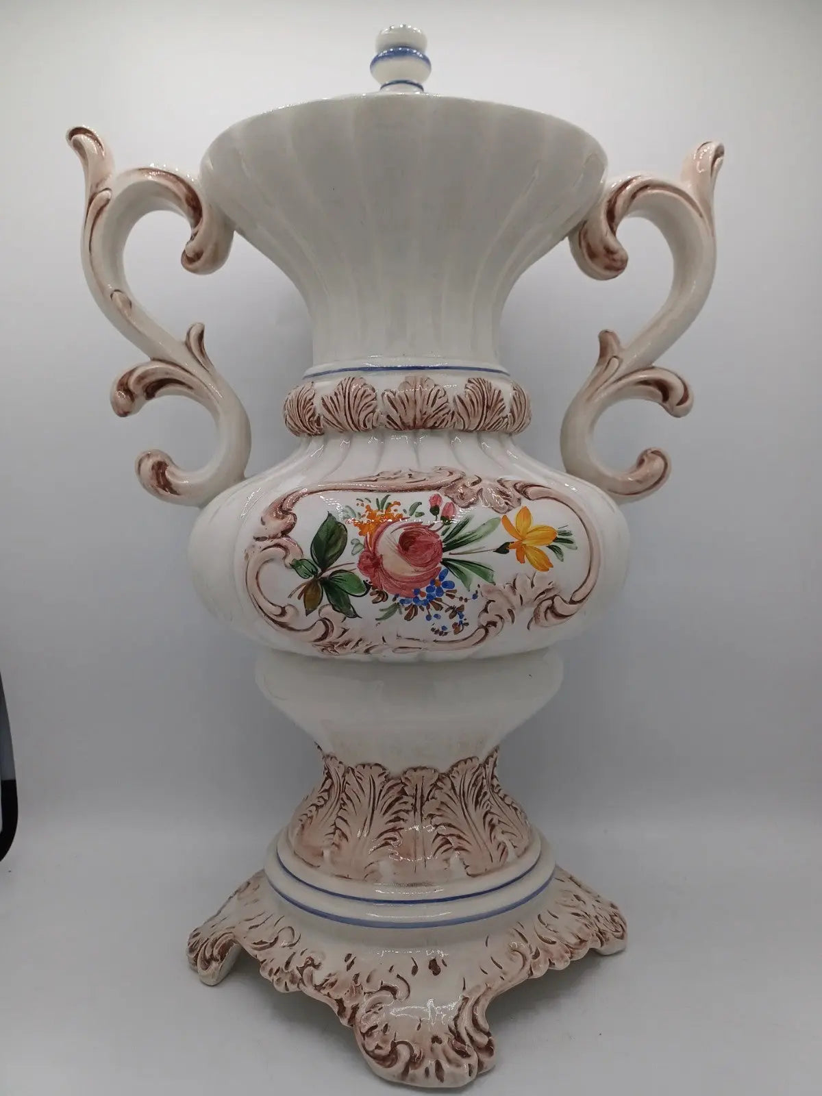 Vase / Potiche en Céramique Italienne – Bassano Tellatin Orsato – Décor Floral AR CONCEPT
