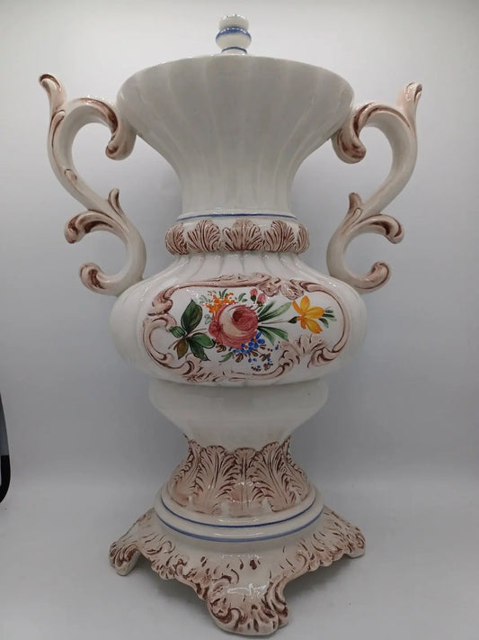 Vase / Potiche en Céramique Italienne – Bassano Tellatin Orsato – Décor Floral AR CONCEPT