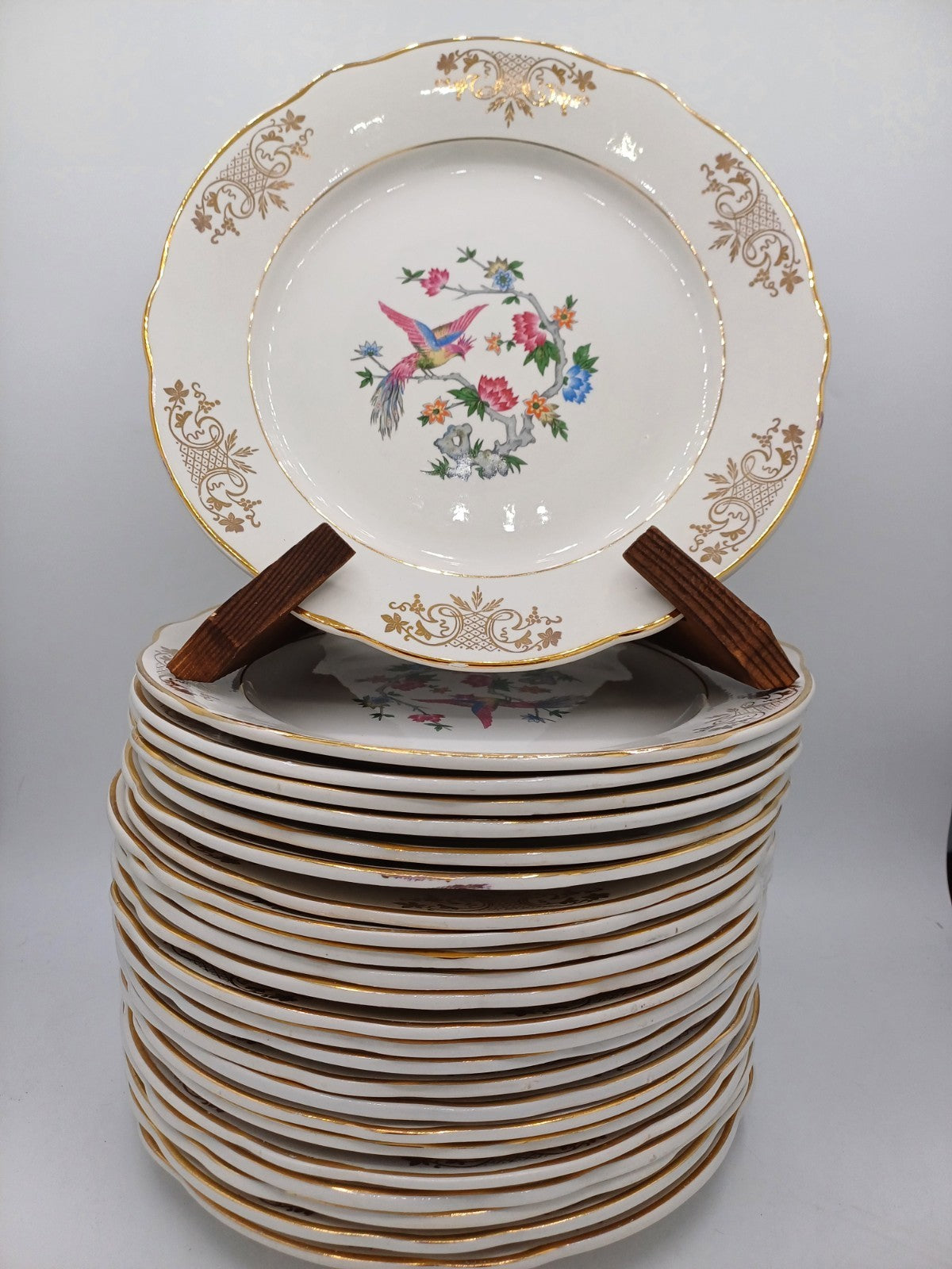 Lot de 24 Assiettes Plates en Porcelaine – Manufacture Lunéville – Décor Floral AR CONCEPT