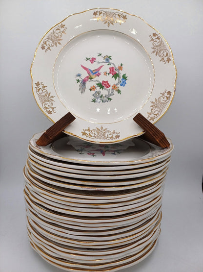 Lot de 24 Assiettes Plates en Porcelaine – Manufacture Lunéville – Décor Floral AR CONCEPT