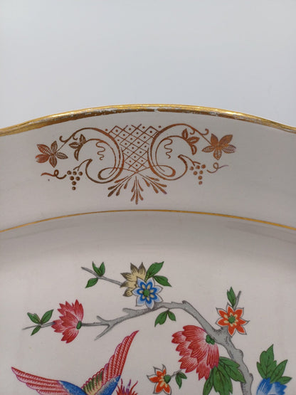 Grand plat ovale – Porcelaine de Lunéville – Décor floral - Collection AR CONCEPT