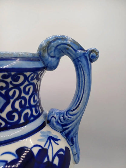 Grand Vase / Potiche à Décor Floral Bleu – Fabriqué en Espagne AR CONCEPT