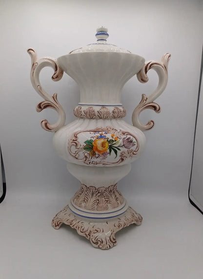 Vase / Potiche en Céramique Italienne – Bassano Tellatin Orsato – Décor Floral AR CONCEPT