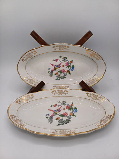 Lot de 2 raviers – Porcelaine de Lunéville – Décor floral - Collection AR CONCEPT
