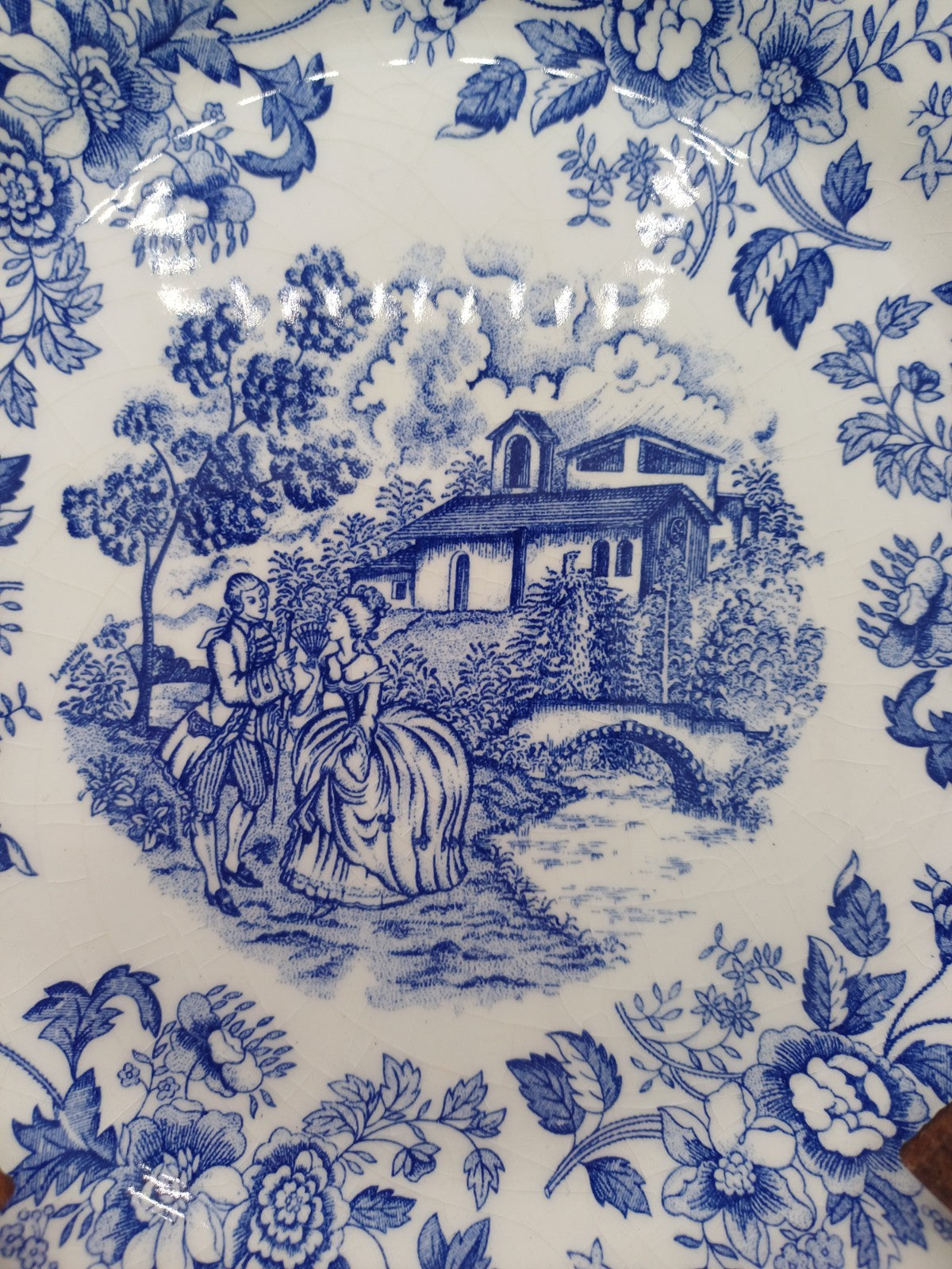 Lot de 2 Assiettes à Dessert – Ironstone Tableware, Décor Floral Bleu AR CONCEPT