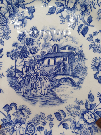 Lot de 2 Assiettes à Dessert – Ironstone Tableware, Décor Floral Bleu AR CONCEPT