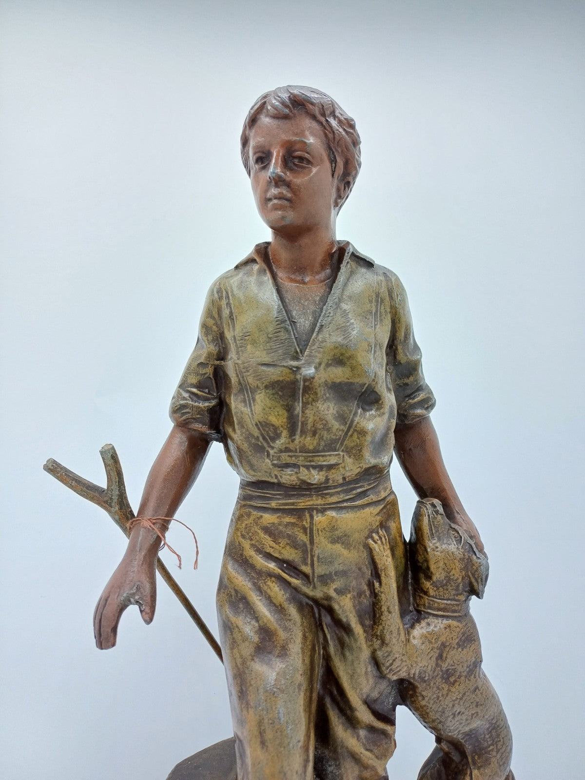 Statue en régule sur socle en bois – "Le Fermier" - Vintage AR CONCEPT