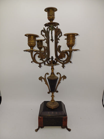 Paire de chandeliers dorés et noirs – 5 branches – Déco - Vintage