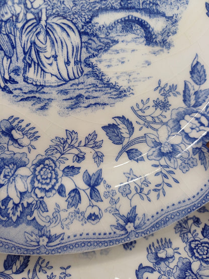 Lot de 2 Assiettes à Dessert – Ironstone Tableware, Décor Floral Bleu AR CONCEPT