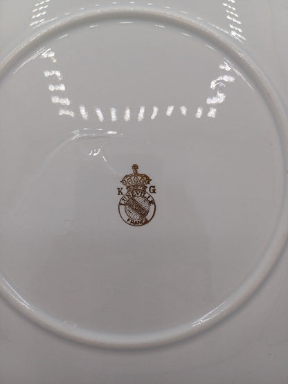 Plat à gâteau en porcelaine – Décor floral – Lunéville, France - Collection AR CONCEPT