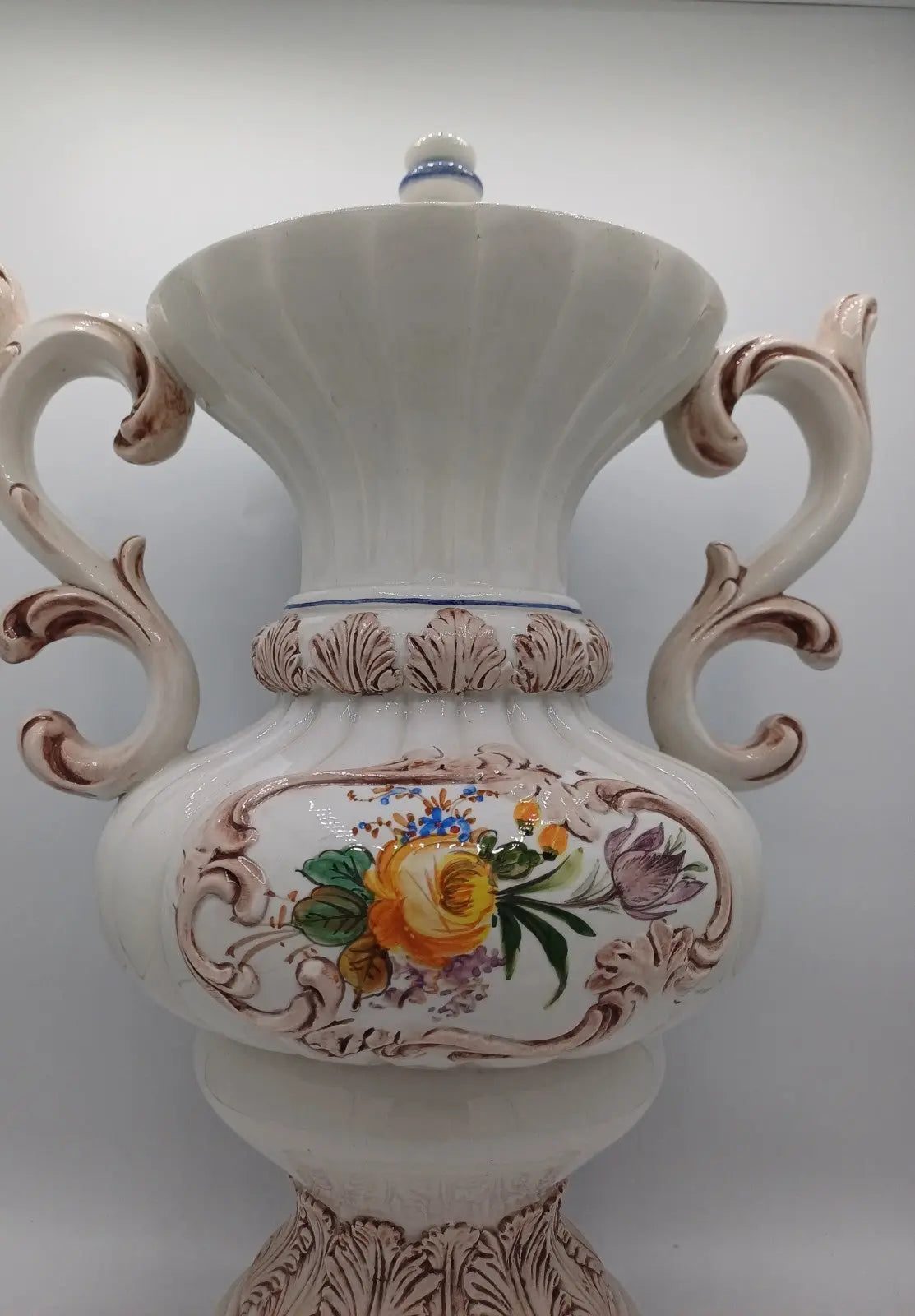 Vase / Potiche en Céramique Italienne – Bassano Tellatin Orsato – Décor Floral AR CONCEPT