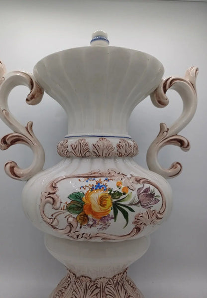 Vase / Potiche en Céramique Italienne – Bassano Tellatin Orsato – Décor Floral AR CONCEPT