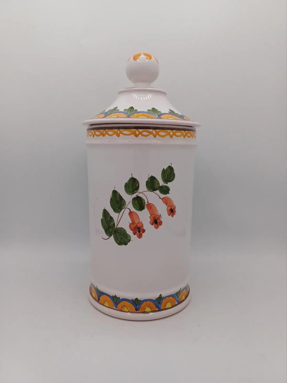 Grand Pot de Cuisine en Céramique – Décor Floral Peint à la Main – Signé AR CONCEPT