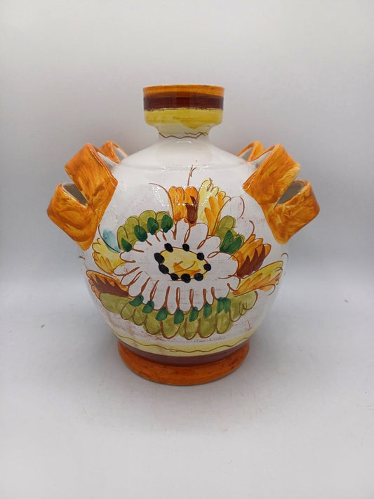 Vase en Terre Cuite à Décor Floral - Vintage AR CONCEPT