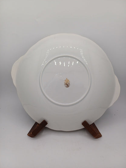 Plat à gâteau en porcelaine – Décor floral – Lunéville, France - Collection AR CONCEPT