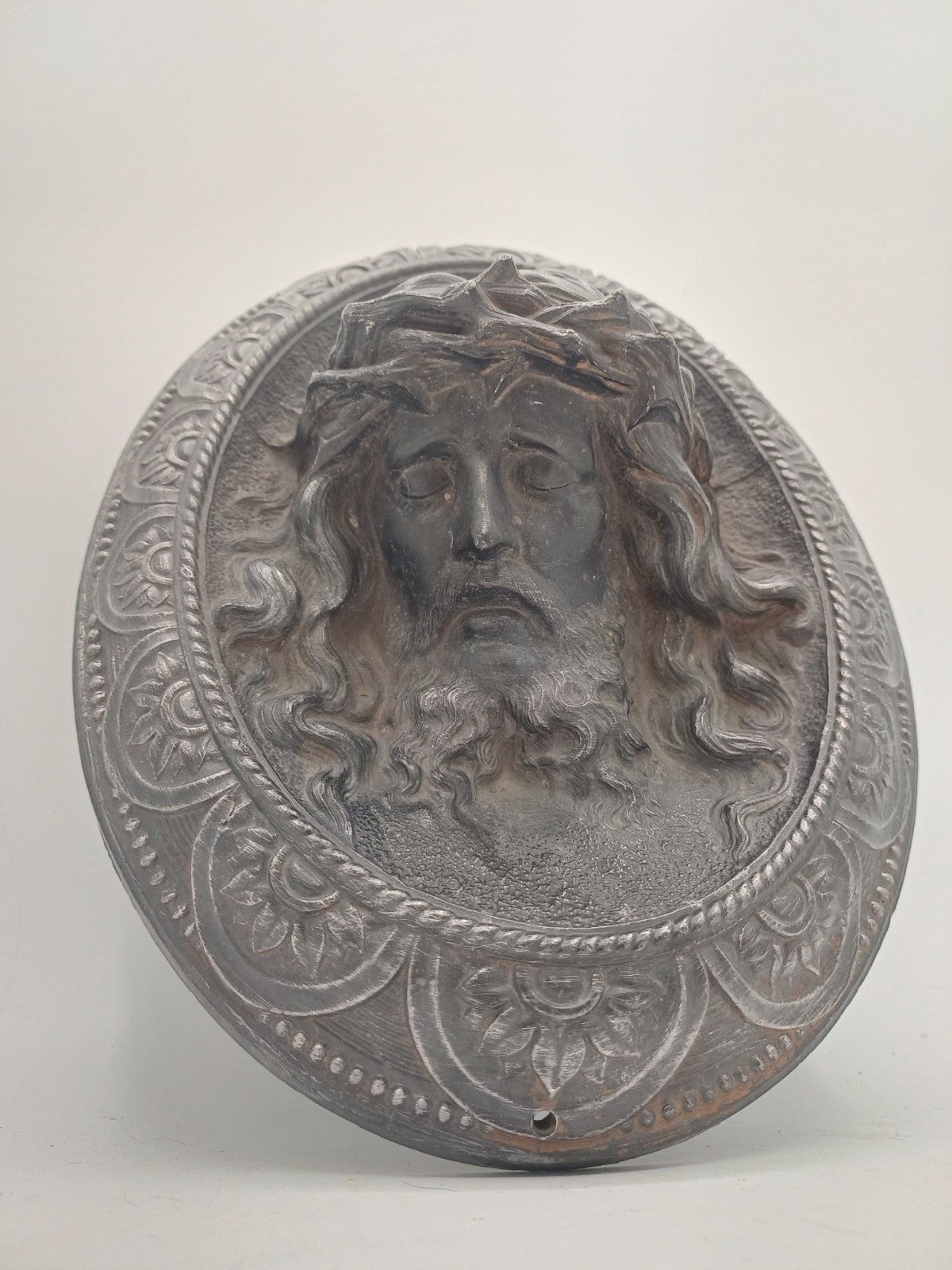 Sculpture murale en régule – Tête du Christ - Religieux - Décoration Intérieur AR CONCEPT