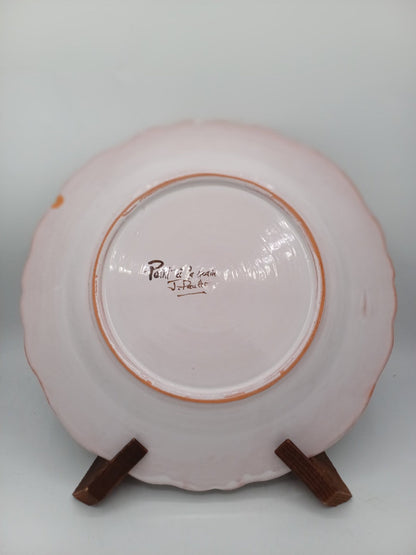 Plat en Terre Polie Peint à la Main – Signé Jean Paulet – XXème siècle AR CONCEPT