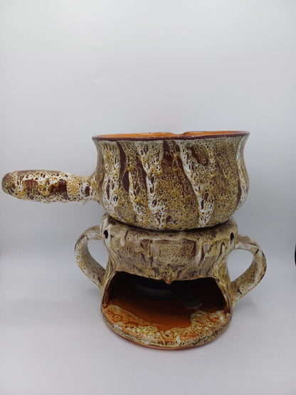 Service à fondue Vallauris en céramique – Francis Bongiovanni - Pour 4 personnes AR CONCEPT