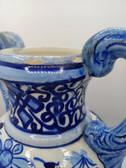 Grand Vase / Potiche à Décor Floral Bleu – Fabriqué en Espagne AR CONCEPT