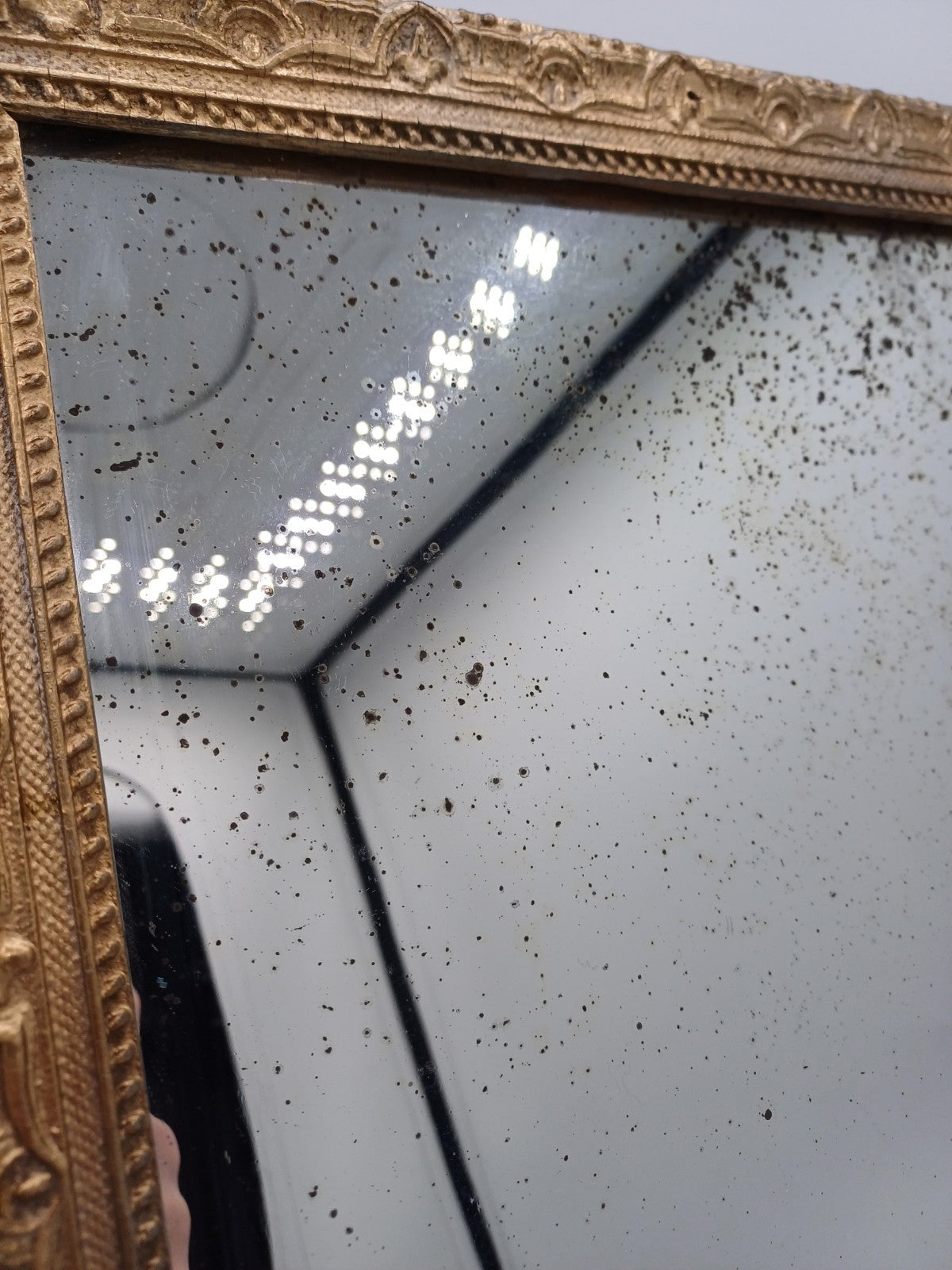 Miroir ancien Doré - 34,5cm x 28cm - Collection - XIXème - Vintage