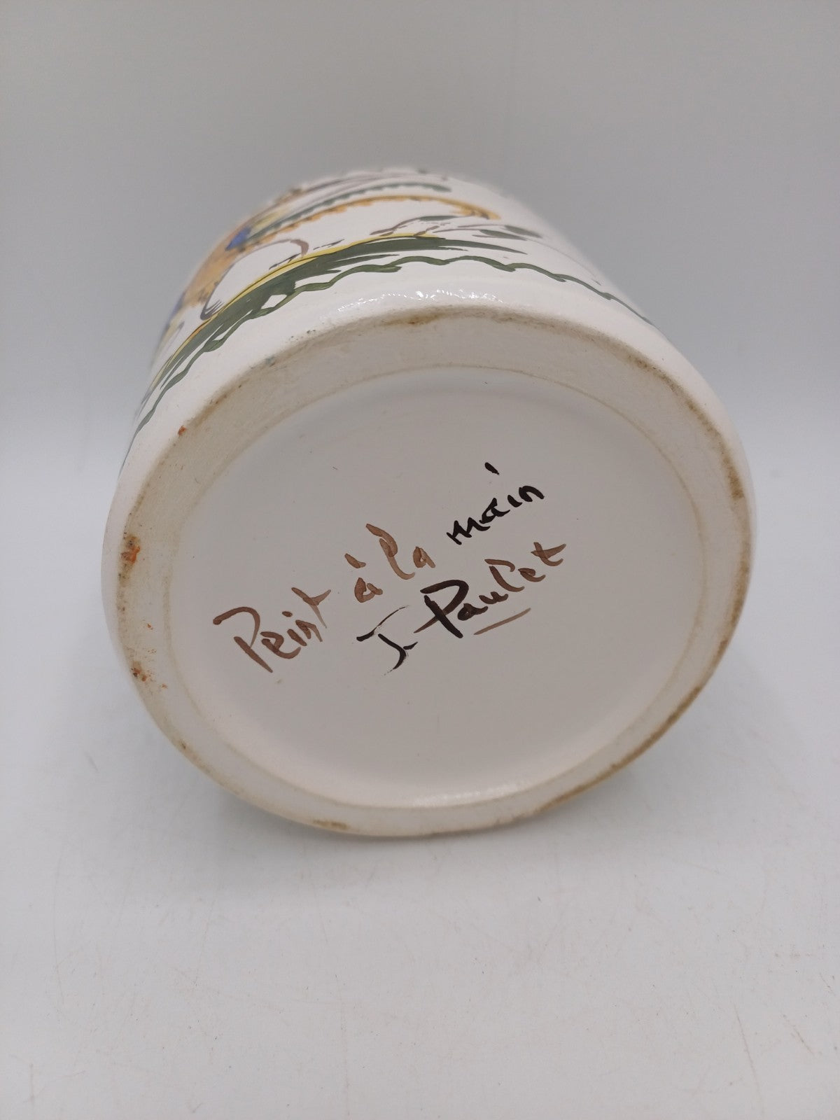 Lot de 3 pots en faïence signés Jean Paulet – XXème siècle - Peint à la Main AR CONCEPT