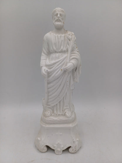 Statue en biscuit – Saint Joseph signé - Religieux - Vintage AR CONCEPT