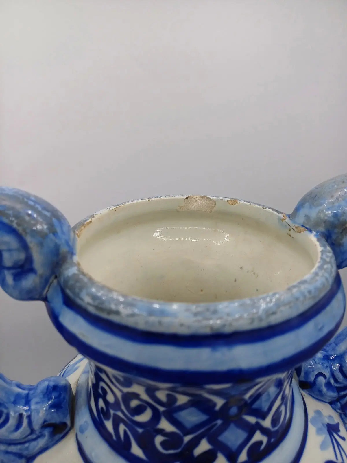 Grand Vase / Potiche à Décor Floral Bleu – Fabriqué en Espagne AR CONCEPT