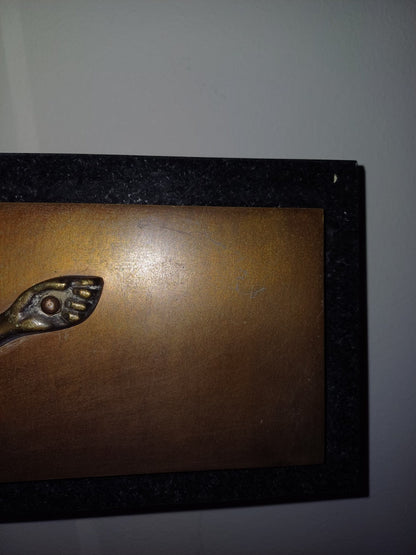 Grand Crucifix en Bronze sur socle en Marbre - Bronze Véritable - 70,5cm x 40cm AR CONCEPT