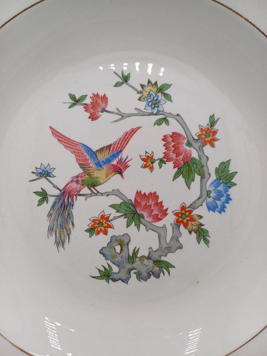 Grand plat creux en porcelaine – Décor floral – Lunéville, France AR CONCEPT