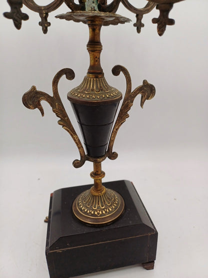 Paire de chandeliers dorés et noirs – 5 branches – Déco - Vintage