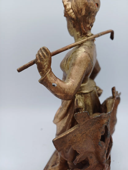 Statuette en régule doré – La femme aux champs - Vintage - Déco