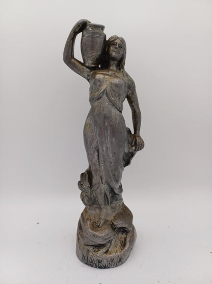 Statuette en régule argenté signée Rucho – "Marika" - Vintage - Déco Intérieur