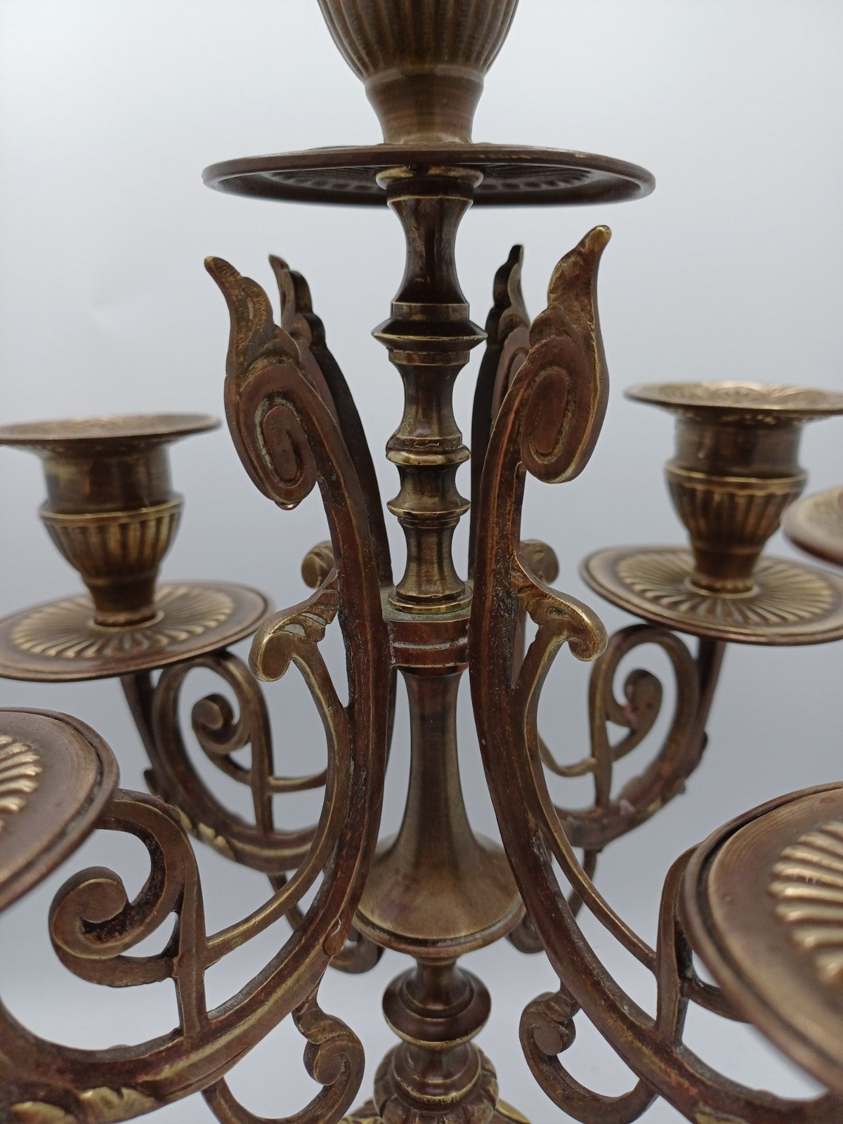 Chandelier à 5 branches en bronze doré - Déco - Vintage