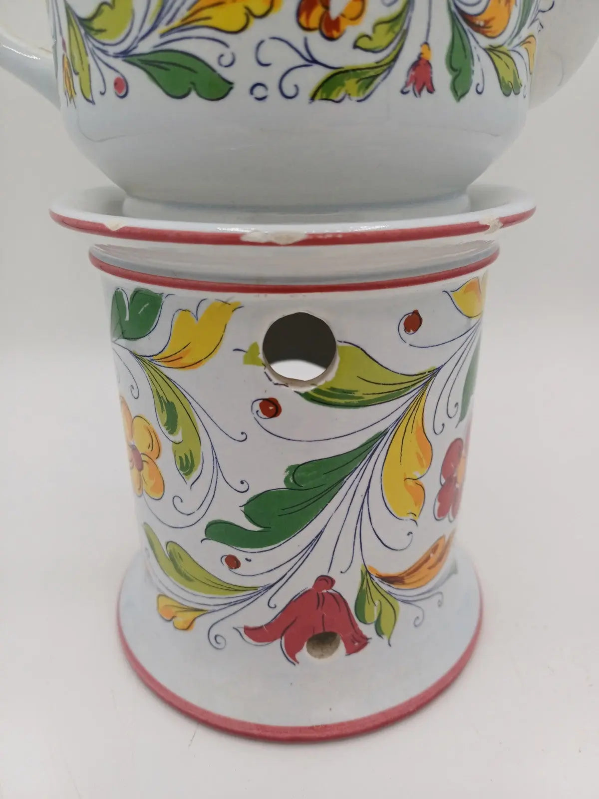 Brûleur d’Encens Ancien en Forme de Tisanière – Céramique Italienne Numérotée AR CONCEPT