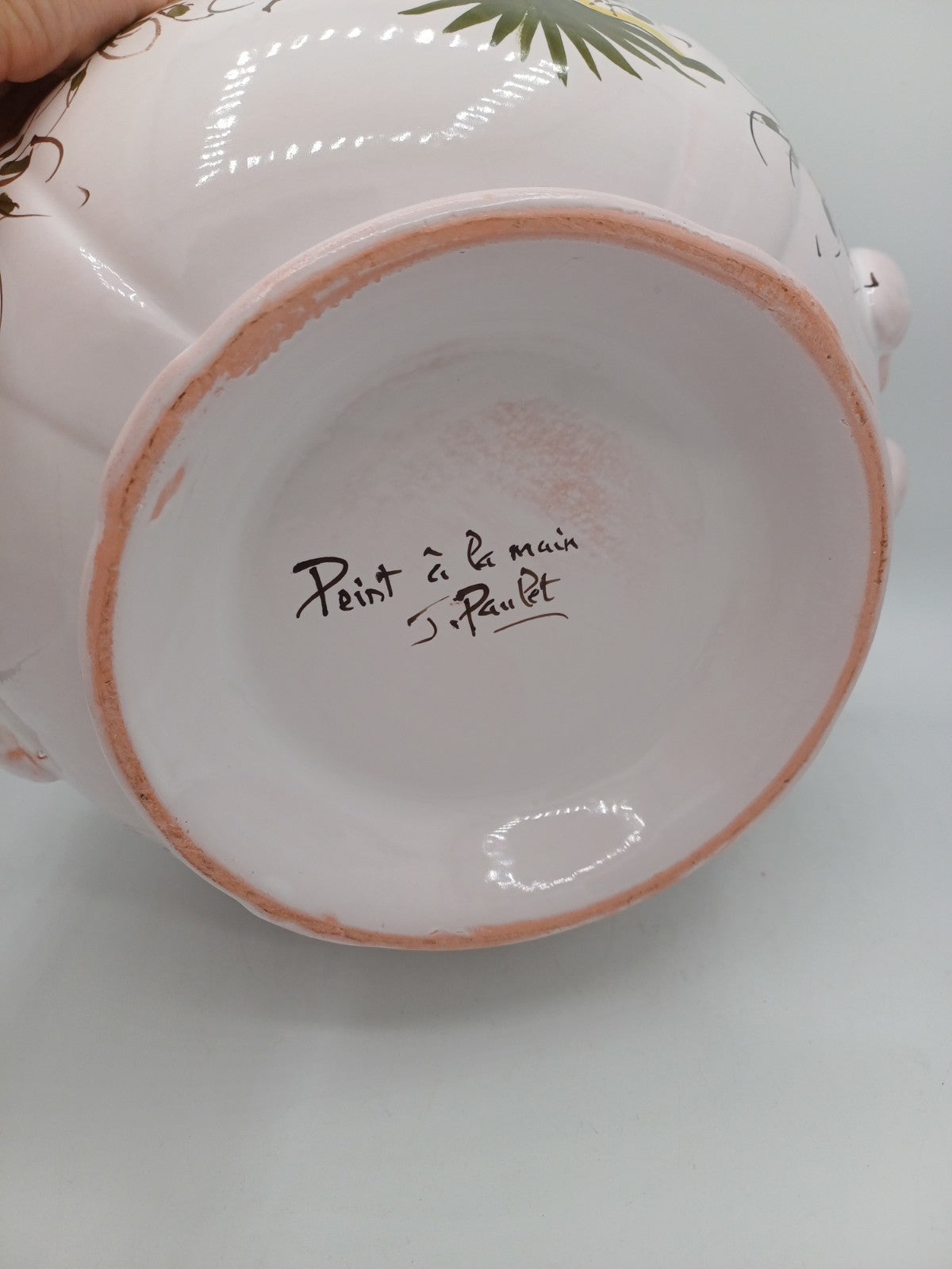 Soupière en Terre Polie Signée Jean Paulet – XXème siècle - Peint à la Main AR CONCEPT