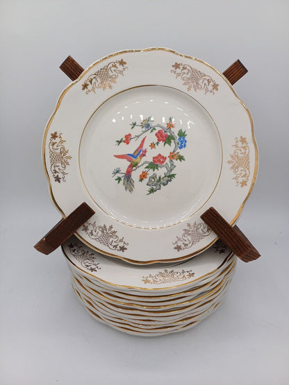 Lot de 12 assiettes à dessert – Porcelaine de Lunéville – Décor floral AR CONCEPT