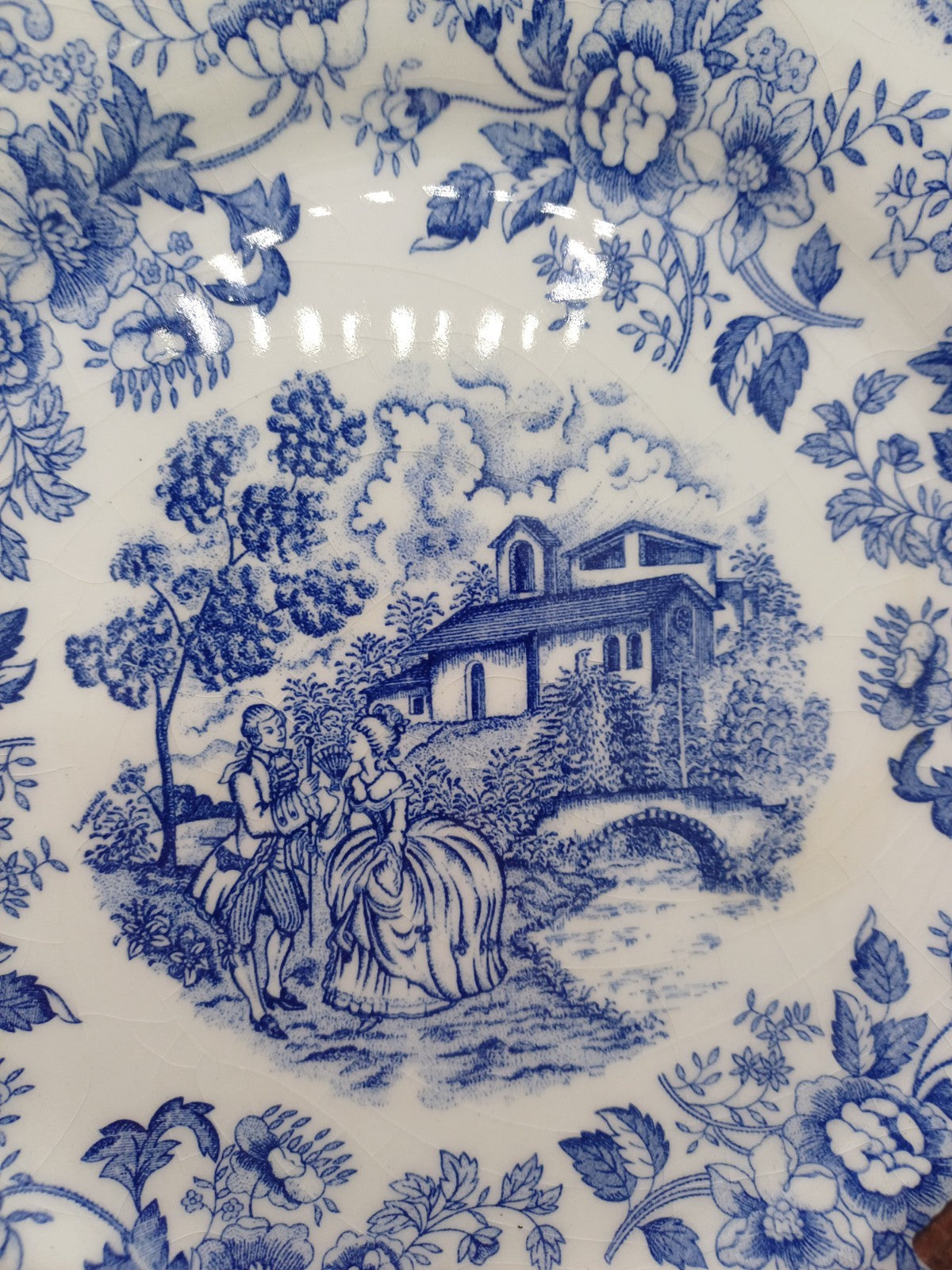 Lot de 2 Assiettes à Dessert – Ironstone Tableware, Décor Floral Bleu AR CONCEPT